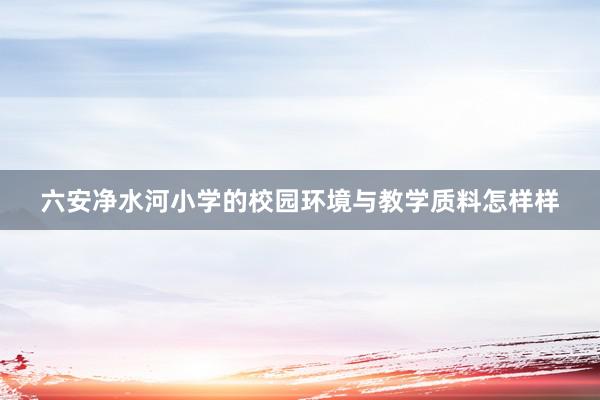 六安净水河小学的校园环境与教学质料怎样样
